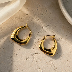 Square Hoop Gold Earrings
