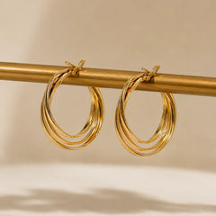 Aurora Layered Gold Hoop Earrings