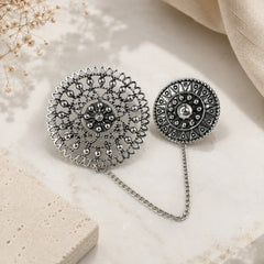 Mandala Chain Double Finger Ring