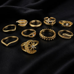 Golden Cosmic Glow Ring Combo