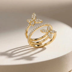 Butterfly Wrap Ring - 18K Gold Plated
