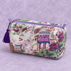 White Tropical Village House 3 Layered Pouches