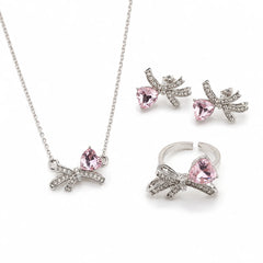 Blush Bow Crystal Jewellery Set