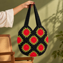 Midnight Garden Crochet Bag