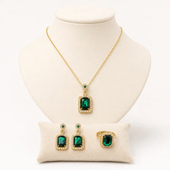 Emerald Crystal Jewellery Set