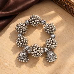 Silver Jhumka Charm Bracelet