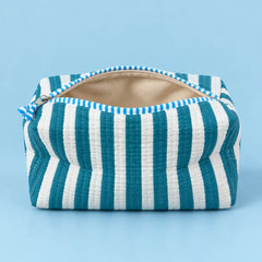 Blue and White Striped Single Pouch