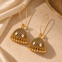 Golden Dome Jhumka Earrings