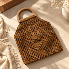 Mocha Knot Macrame Hand Bag