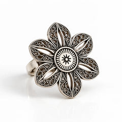 Mystic Flora Oxidised Ring