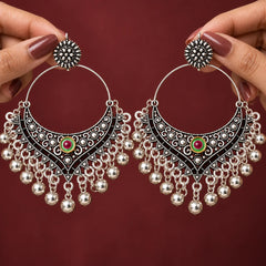 Rangrez Chandbali Oxidised Earrings