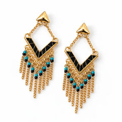 Turquoise Boho Chain Dangle Earrings