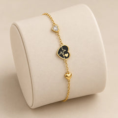 Noir Heart Link Bracelet