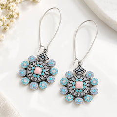 Mandala Floral Hoop Earrings