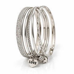 Love Charm Bangle Set
