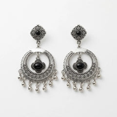 Oxidised Beaded Dangle Earrings