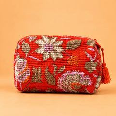 Orange Floral Garden Pouch Set