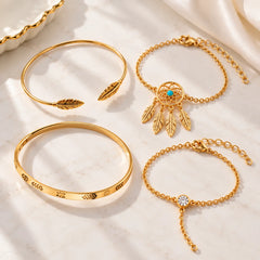 Golden Dreamcatcher Bracelet Combo