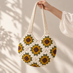 Sunflower Blossom Crochet Bag