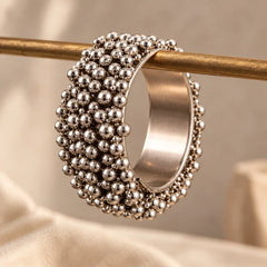 Oxidised Silver Beaded Bangles