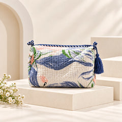 Serene Blue Leaf Pouch Set