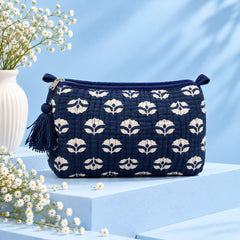 Classic Blue & White Floral Pouch Set