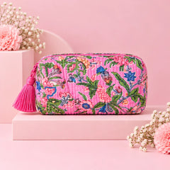 Blush Garden Floral Pouch Set