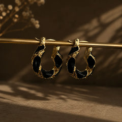 Midnight Mosaic Hoop Earrings