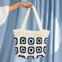 Crochet White n Black Shoulder Bag