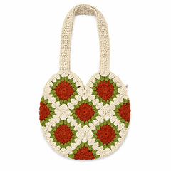 Beige Bloom Crochet Bag
