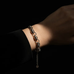 Twisted Coil Link Bracelet - Silver 925