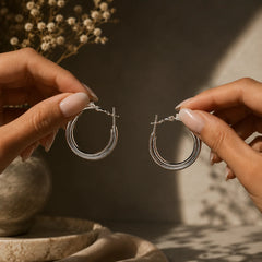 Trinity Layer Hoop Earrings