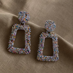 Glitter Geometric Drop Earrings