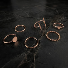 Minimal Rose Gold Ring Combo