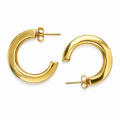 Chunky Half Hoop Earrings - 18K Gold Plated