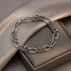 Bold Silver Plated Rope Chain Bracelet - Silver 925