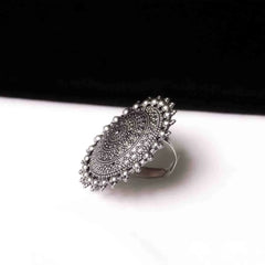 Oxidised Round Ring