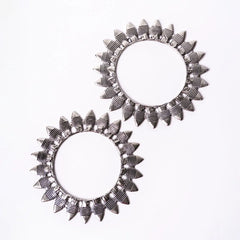 Ethnic Oxidised Round Leaf Bangles