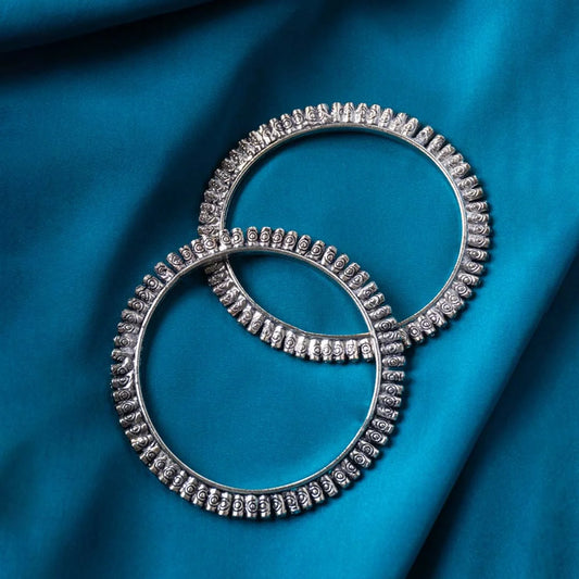 Oxidised Rustic Round Bangles