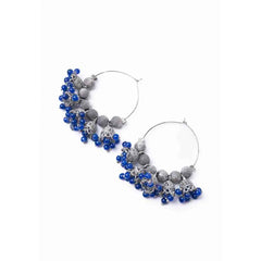 Oxidised Beaded Colourful Jhumka Hoop Earrings