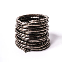 Metallic Black Toned Spiral Bracelet