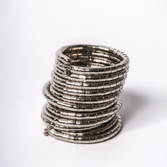 Electric Silver Toned Spiral Bracelet