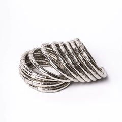 Electric Silver Toned Spiral Bracelet
