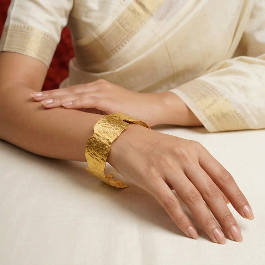 Textured Brass Cuff Bangle