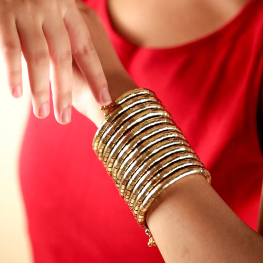 Gilded Gold Toned Spiral Bracelet