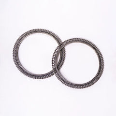 Oxidised Dot Link Round Bangles