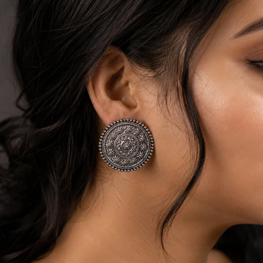 Oxidised Circular Studs