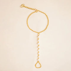 Golden Pearl Ring Bracelet