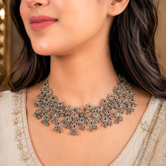 Floral Colourful Oxidised Necklace