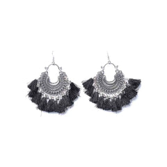 Colourful Tassel Oxidised Bali Earrings